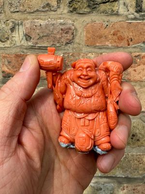 Ensemble de sept personnages en corail rouge sur socle en bois, Chine, 19/20ème — photo 36