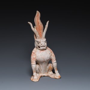 Esprit de la terre en terre cuite polychromée, Chine, Tang — photo 1