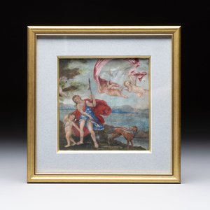 European school: 'Adonis led by Cupids to Venus', gouache on vellum, 17/18th C. — 照片 1