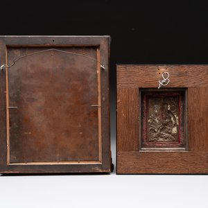 European school: 'Pieta', oil on copper, and a polychromed bronze relief of St. Marc, 16/17th C. — 照片 2