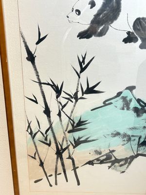 Fan Zeng 范曾 (1938): 'Panda and Boy', ink and colour on paper — photo 8