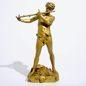 Felix Charpentier (France, 1858-1924): “L’improvisateur", a gold lacquered bronze figure — photo 2