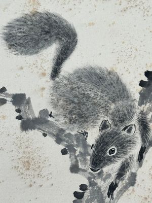 Feng Chaoran 馮超然 (1882-1954) and Jiang Hanting 江寒汀 (1904-1963): 'Peony' and 'Two squirrels on the persimmon tree', ink and colour on paper — foto 12
