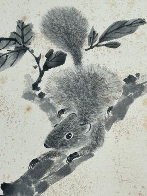 Feng Chaoran 馮超然 (1882-1954) and Jiang Hanting 江寒汀 (1904-1963): 'Peony' and 'Two squirrels on the persimmon tree', ink and colour on paper — foto 13