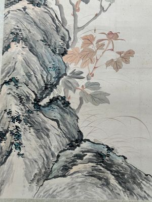 Feng Chaoran 馮超然 (1882-1954) and Jiang Hanting 江寒汀 (1904-1963): 'Peony' and 'Two squirrels on the persimmon tree', ink and colour on paper — foto 2
