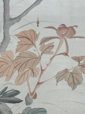Feng Chaoran 馮超然 (1882-1954) and Jiang Hanting 江寒汀 (1904-1963): 'Peony' and 'Two squirrels on the persimmon tree', ink and colour on paper — foto 7