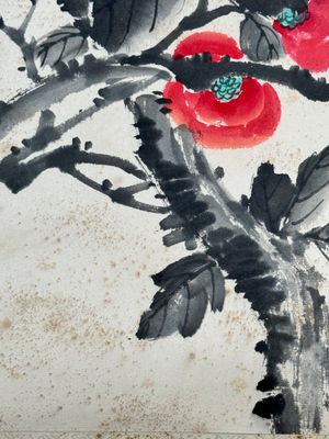 Feng Chaoran 馮超然 (1882-1954) and Jiang Hanting 江寒汀 (1904-1963): 'Peony' and 'Two squirrels on the persimmon tree', ink and colour on paper — foto 10