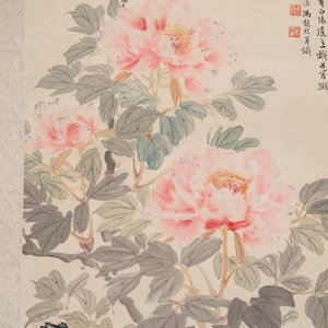 Feng Chaoran 馮超然 (1882-1954) and Jiang Hanting 江寒汀 (1904-1963): 'Peony' and 'Two squirrels on the persimmon tree', ink and colour on paper — foto 6