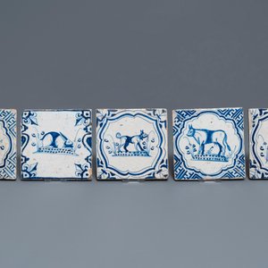 Fifteen Dutch Delft blue and white tiles with horseriders and animals, 17/18th C. — photo 6