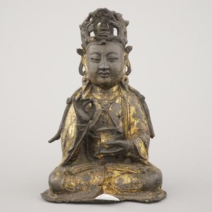 Figure chinoise de Guanyin en bronze doré, dynastie Ming — photo 2