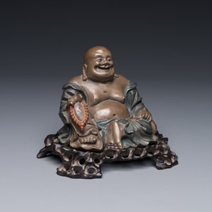 Figure de bouddha en laque de Foochow ou Fuzhou au socle, Chine, ca. 1900 — photo 2