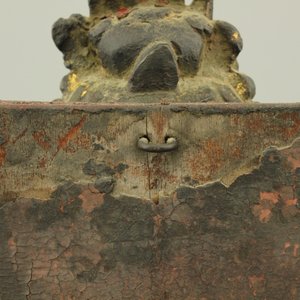 Figure de Guanyin en bronze partiellement dorée, assise sur trône en bois lacqué, dynastie Ming — photo 13