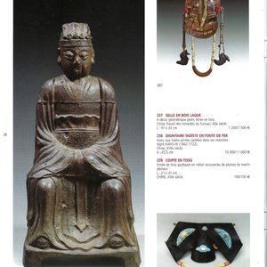 Figure d'un dignitaire en fonte, Chine, daté 1722 — photo 7