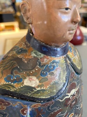 Figure d'un mandarin en terre cuite peinte, Chine, Canton, 19ème — photo 15