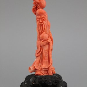 Figure en corail chinois, Shou Lao, 19/20e — photo 1