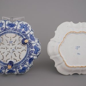Fijn blauw en wit Delfts aardbeienvergiet, 18e eeuw — foto 2