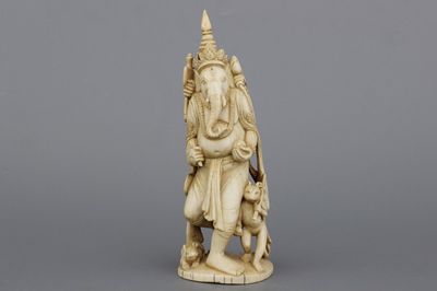 Fijne Chinese in ivoor gesculpteerde Ganesha, 19e eeuw