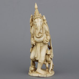 Fijne Chinese in ivoor gesculpteerde Ganesha, 19e eeuw — foto 1