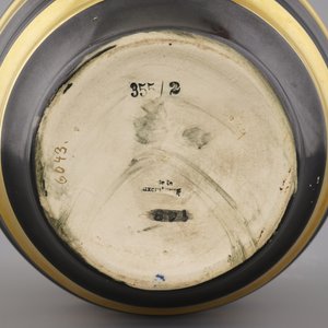 Fijne Luxemburgse Art Deco vaas met vergulde en zwarte strepen, Boch Mettlach, begin 20e eeuw — foto 2