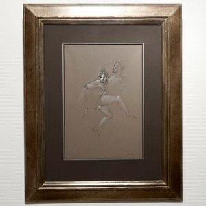 Fini, Léonor (France, 1908 - 1996), Deux danseurs, gouache et encre sur papier — photo 2