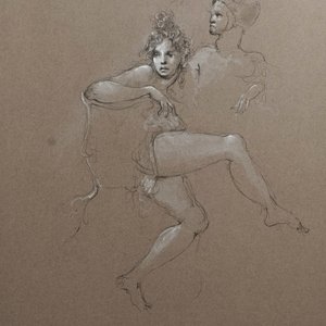 Fini, Léonor (France, 1908 - 1996), Two dancers, ink and gouache on paper — 照片 1