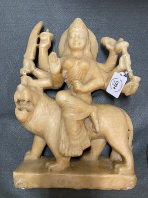 Five Asian sculptures in alabaster, bronze and brass, 19/20th C. — 照片 21