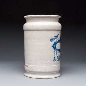 Five blue and white Dutch Delft albarello-type apothecary jars, 18th C. — photo 17