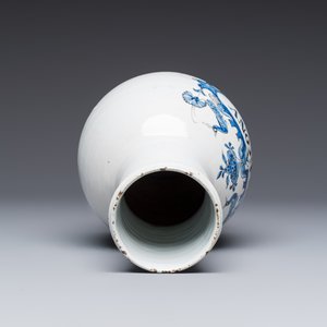 Five blue and white Dutch Delft and Brussels faience drug jars, 18th C. — photo 12