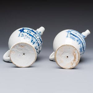 Five blue and white Dutch Delft and Brussels faience drug jars, 18th C. — photo 7