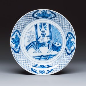 Five blue and white Dutch Delft plates — photo 2