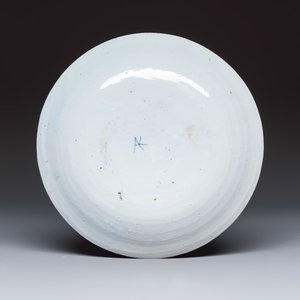 Five blue and white Dutch Delft plates — photo 3