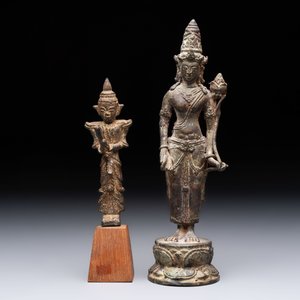 Five bronze figures of deities, Southeast Asia, 19th C. and earlier — 照片 2