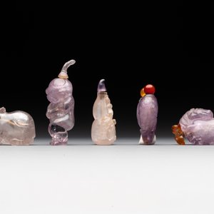 Five Chinese amethyst animal-form snuff bottles, 19/20th C. — photo 2