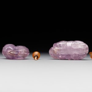 Five Chinese amethyst animal-form snuff bottles, 19/20th C. — photo 8