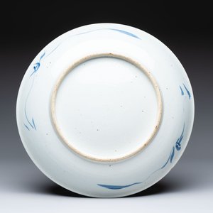 Five Chinese blue and white 'birds and flowers' and 'peony scroll' plates and dishes, 18/19th C. — 照片 5