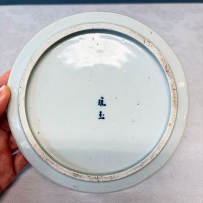 Five Chinese blue and white 'Bleu de Hue' 'Riverscape' plates — photo 18