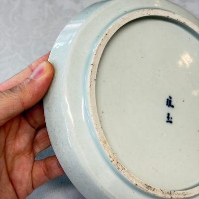 Five Chinese blue and white 'Bleu de Hue' 'Riverscape' plates — photo 20