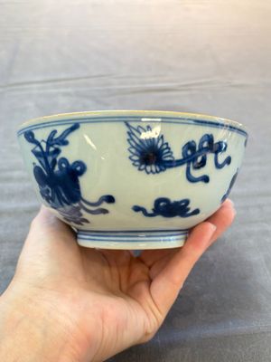 Five Chinese blue and white bowls, Kangxi and later — 照片 33