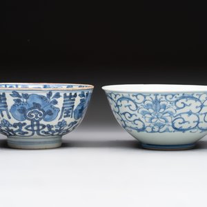 Five Chinese blue and white bowls, Kangxi and later — 照片 11