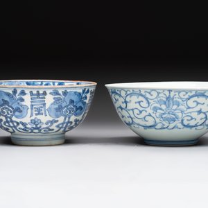 Five Chinese blue and white bowls, Kangxi and later — 照片 8