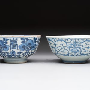 Five Chinese blue and white bowls, Kangxi and later — 照片 10