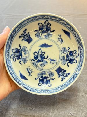 Five Chinese blue and white cups and saucers, Kangxi mark, 19th C. — 照片 9