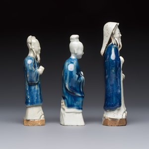 Five Chinese blue and white figures, Qianlong/Jiaqing — photo 11