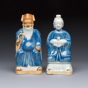 Five Chinese blue and white figures, Qianlong/Jiaqing — photo 2