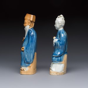 Five Chinese blue and white figures, Qianlong/Jiaqing — photo 3