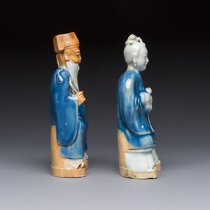 Five Chinese blue and white figures, Qianlong/Jiaqing — photo 5