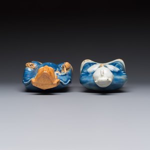 Five Chinese blue and white figures, Qianlong/Jiaqing — photo 6