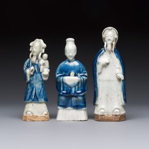 Five Chinese blue and white figures, Qianlong/Jiaqing — photo 8