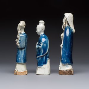 Five Chinese blue and white figures, Qianlong/Jiaqing — photo 9
