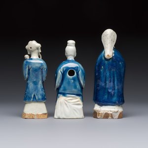 Five Chinese blue and white figures, Qianlong/Jiaqing — photo 10